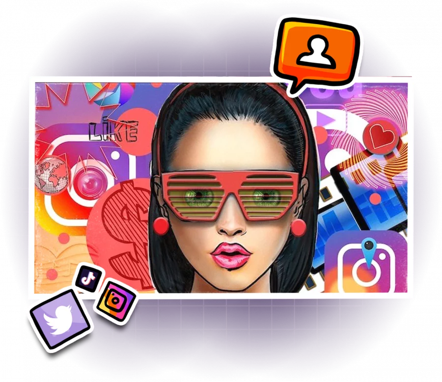 Image of an influencer on social networks. The community manager of a video game will sometimes have to recruit influencers to develop the brand image of the game